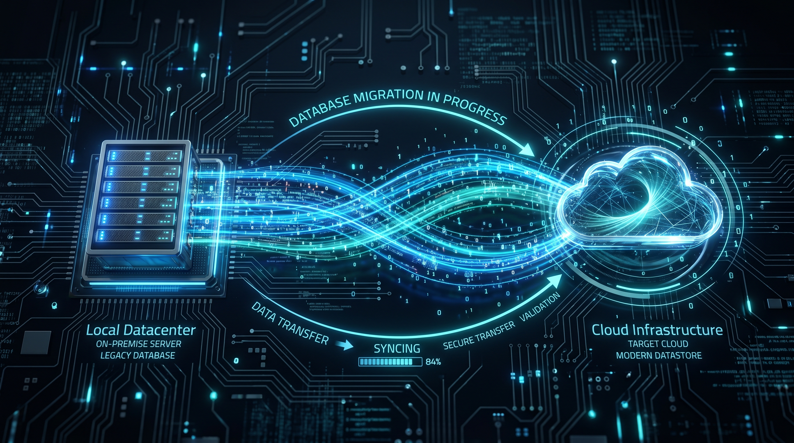 Database Migration — Local Datacenter to Cloud Infrastructure syncing